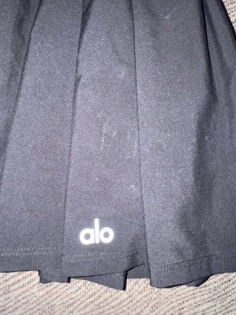 ALO Yoga Black Pleated Skater Skirt